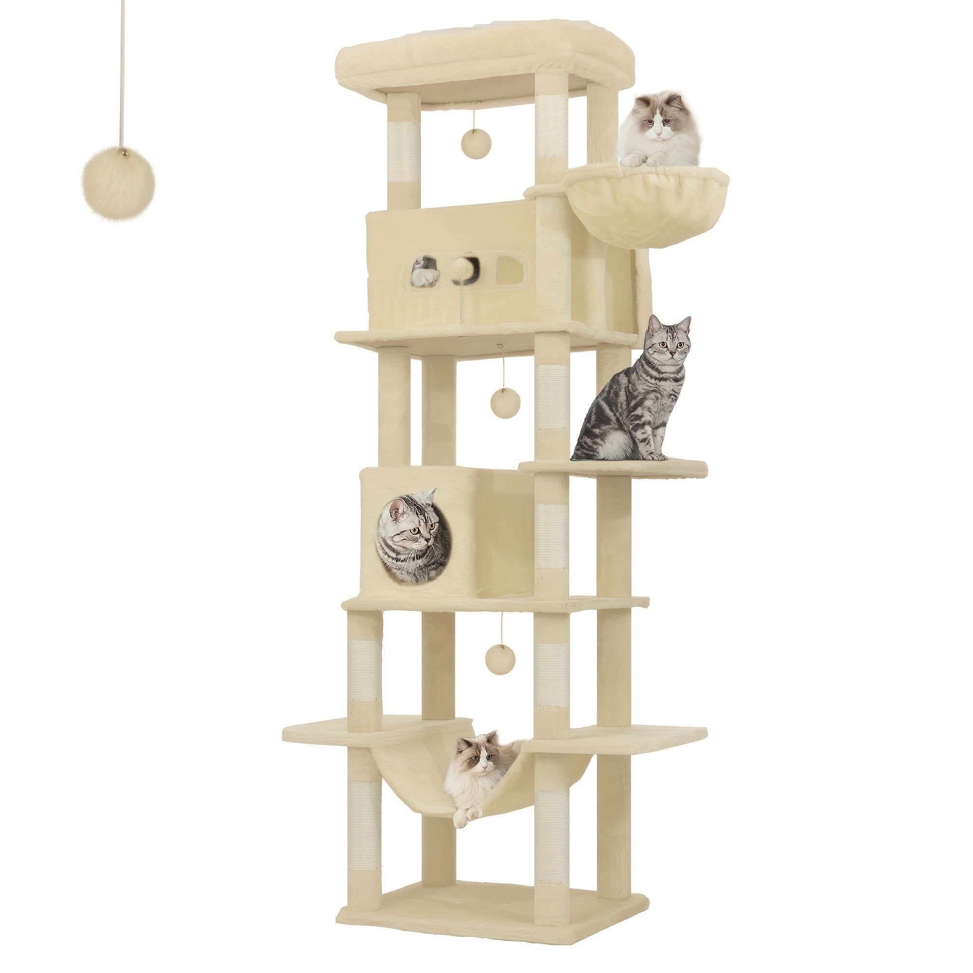 Katzen-Kratzbaum, Grau für Haustiere – Detailansicht 9