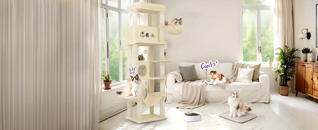 Katzen-Kratzbaum, Grau für Haustiere – Detailansicht 14