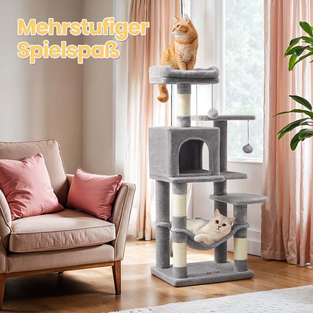 Katzen-Kratzbaum, Hängematte und 4 Kratzstämmen für Zuhause – Detailansicht 14