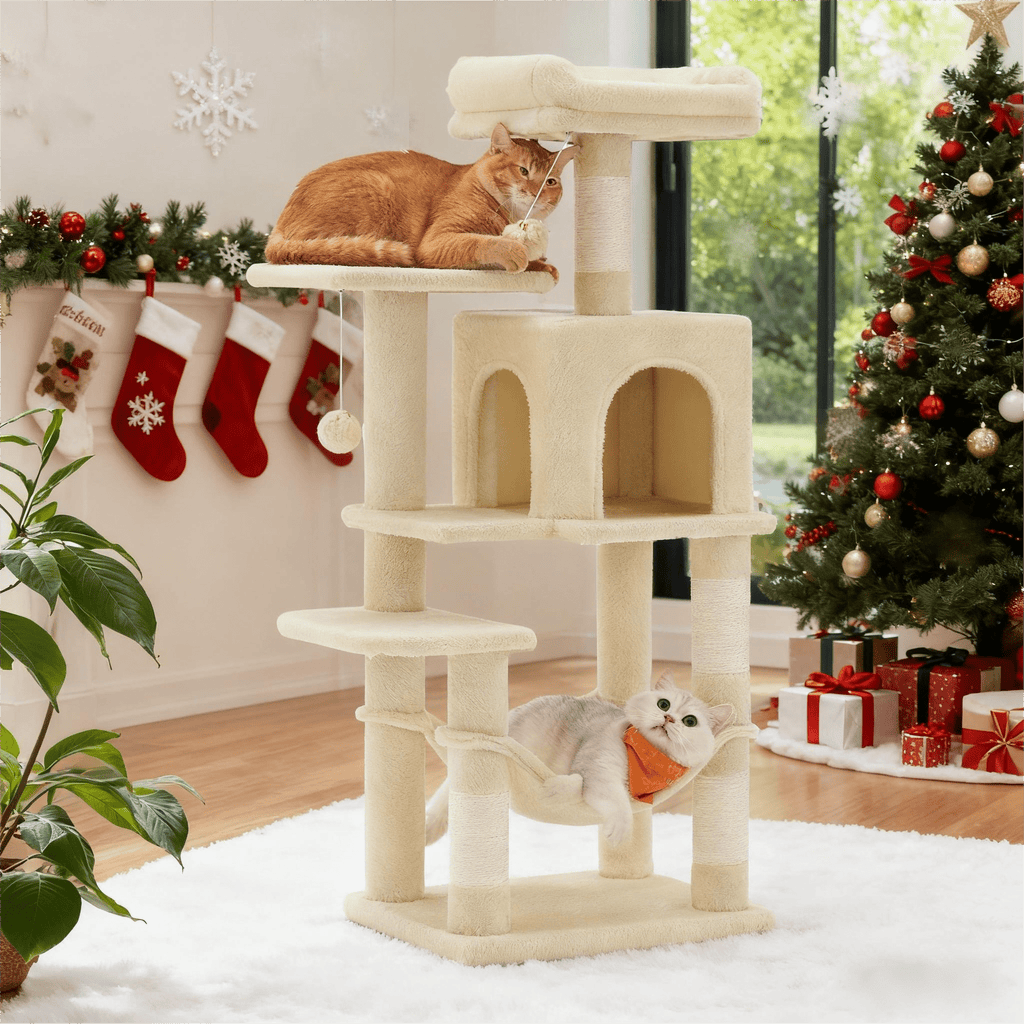Katzen-Kratzbaum, Hängematte und 4 Kratzstämmen für Zuhause – Detailansicht 19