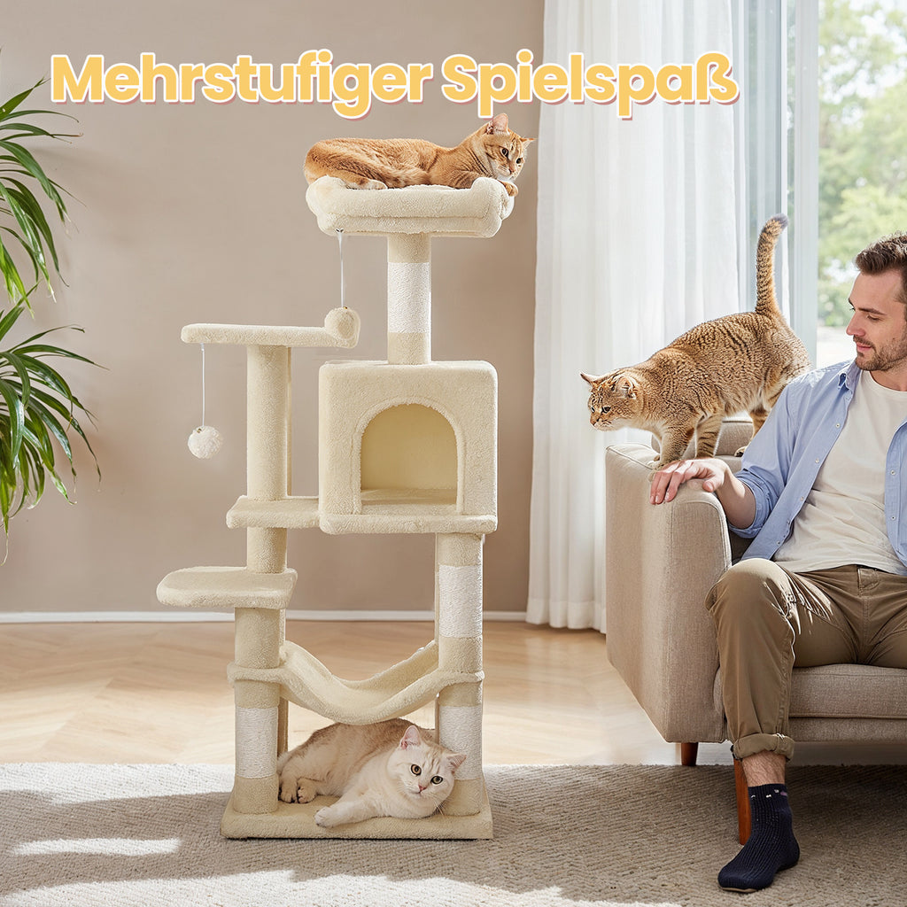 Katzen-Kratzbaum, Hängematte und 4 Kratzstämmen für Zuhause – Detailansicht 22
