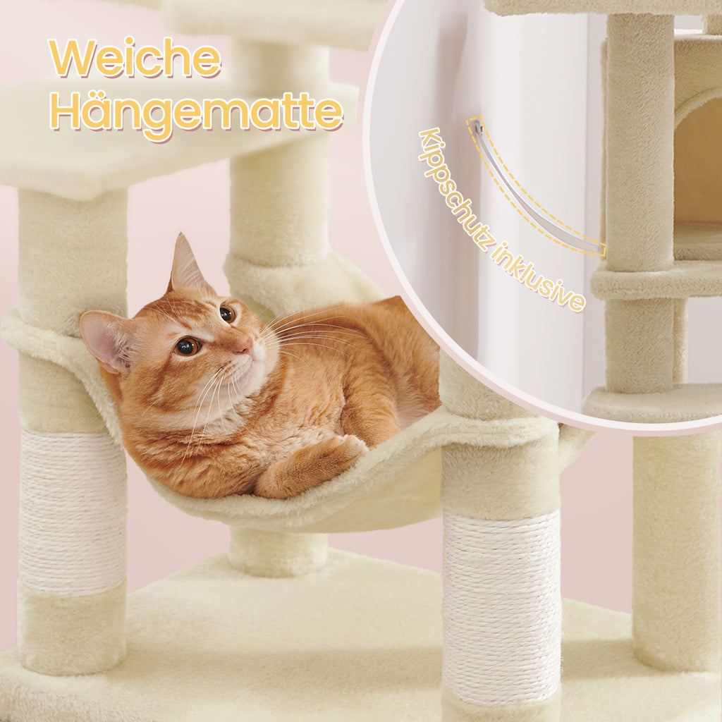 Katzen-Kratzbaum, Hängematte und 4 Kratzstämmen für Zuhause – Detailansicht 23