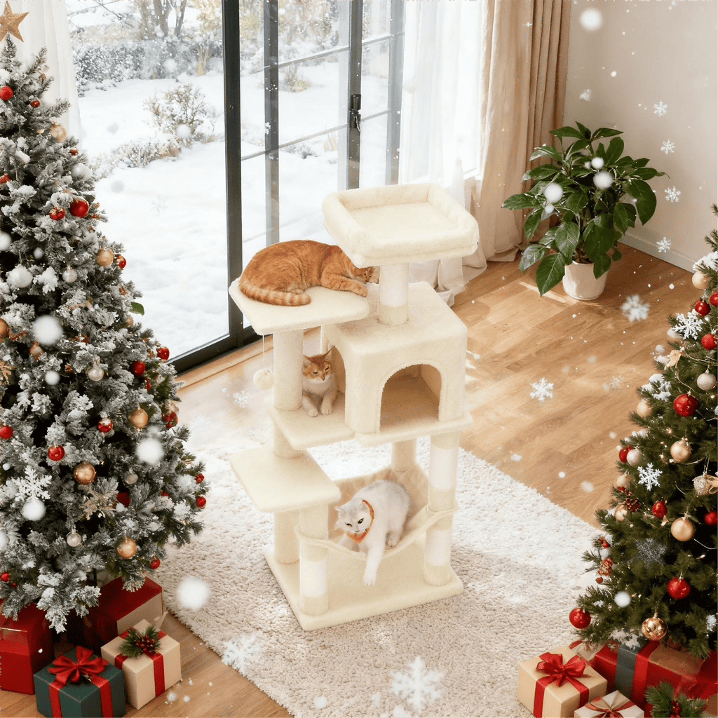 Katzen-Kratzbaum, Hängematte und 4 Kratzstämmen für Zuhause – Detailansicht 24