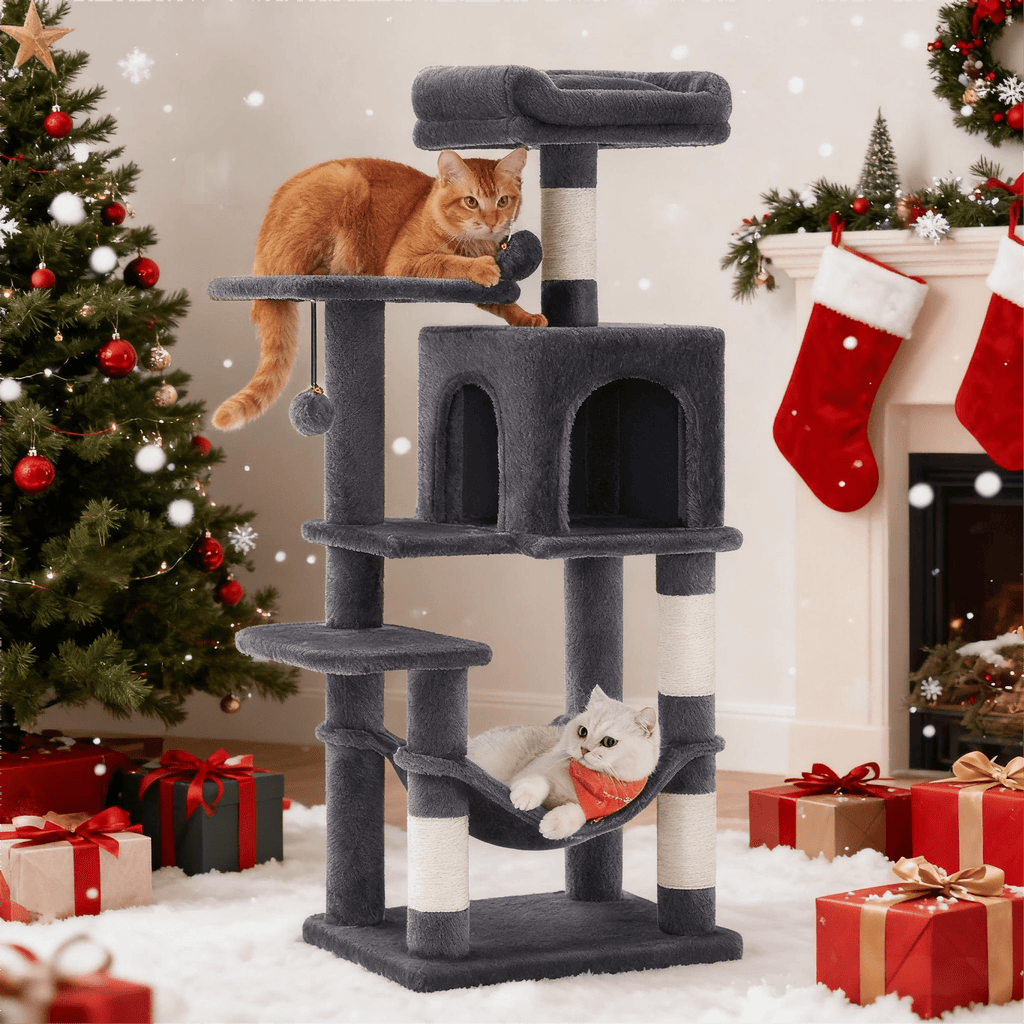 Katzen-Kratzbaum, Hängematte und 4 Kratzstämmen für Zuhause – Detailansicht 25