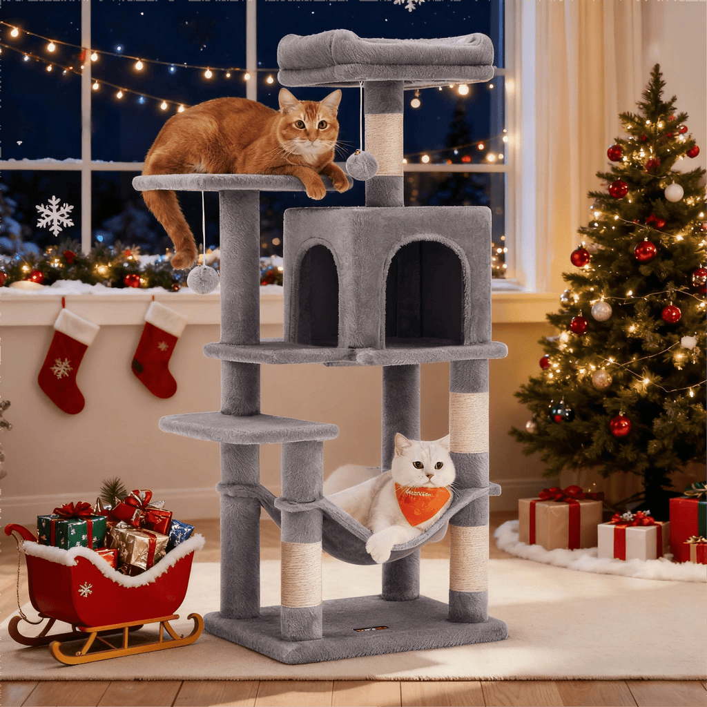 Katzen-Kratzbaum, Hängematte und 4 Kratzstämmen für Zuhause – Detailansicht 26