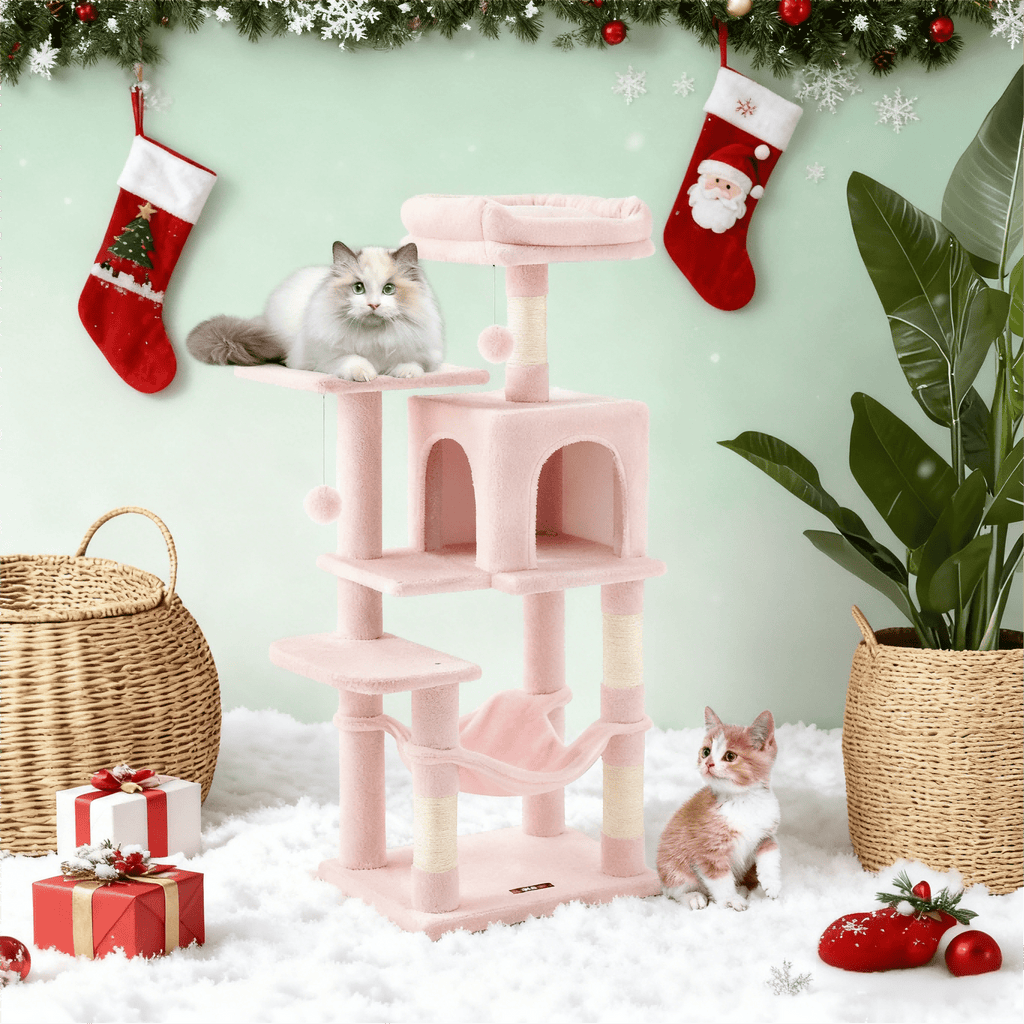 Katzen-Kratzbaum, Hängematte und 4 Kratzstämmen für Zuhause – Detailansicht 29