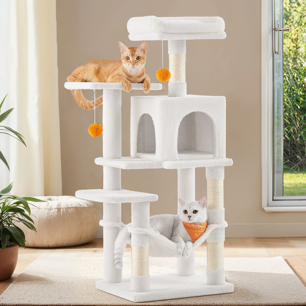 Katzen-Kratzbaum, Hängematte und 4 Kratzstämmen für Zuhause – Detailansicht 35