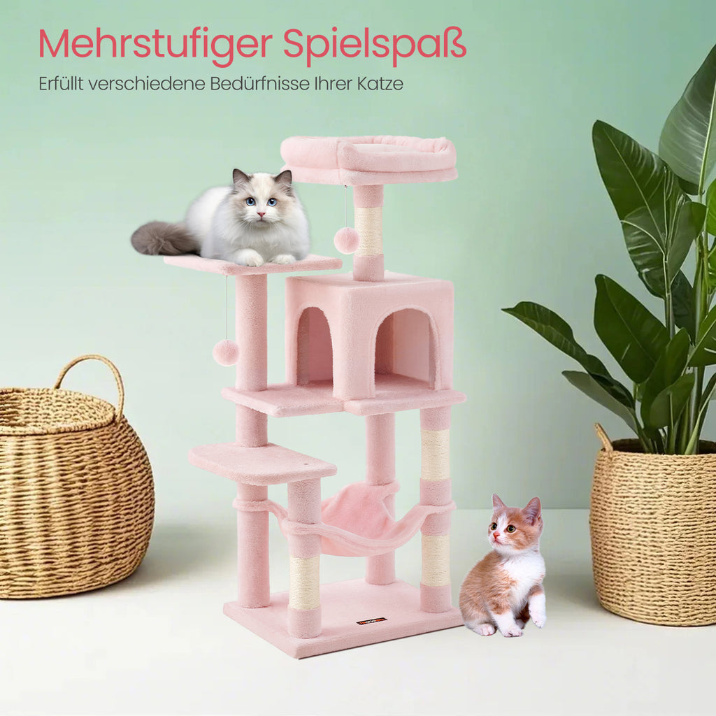 Katzen-Kratzbaum, Hängematte und 4 Kratzstämmen für Zuhause – Detailansicht 37