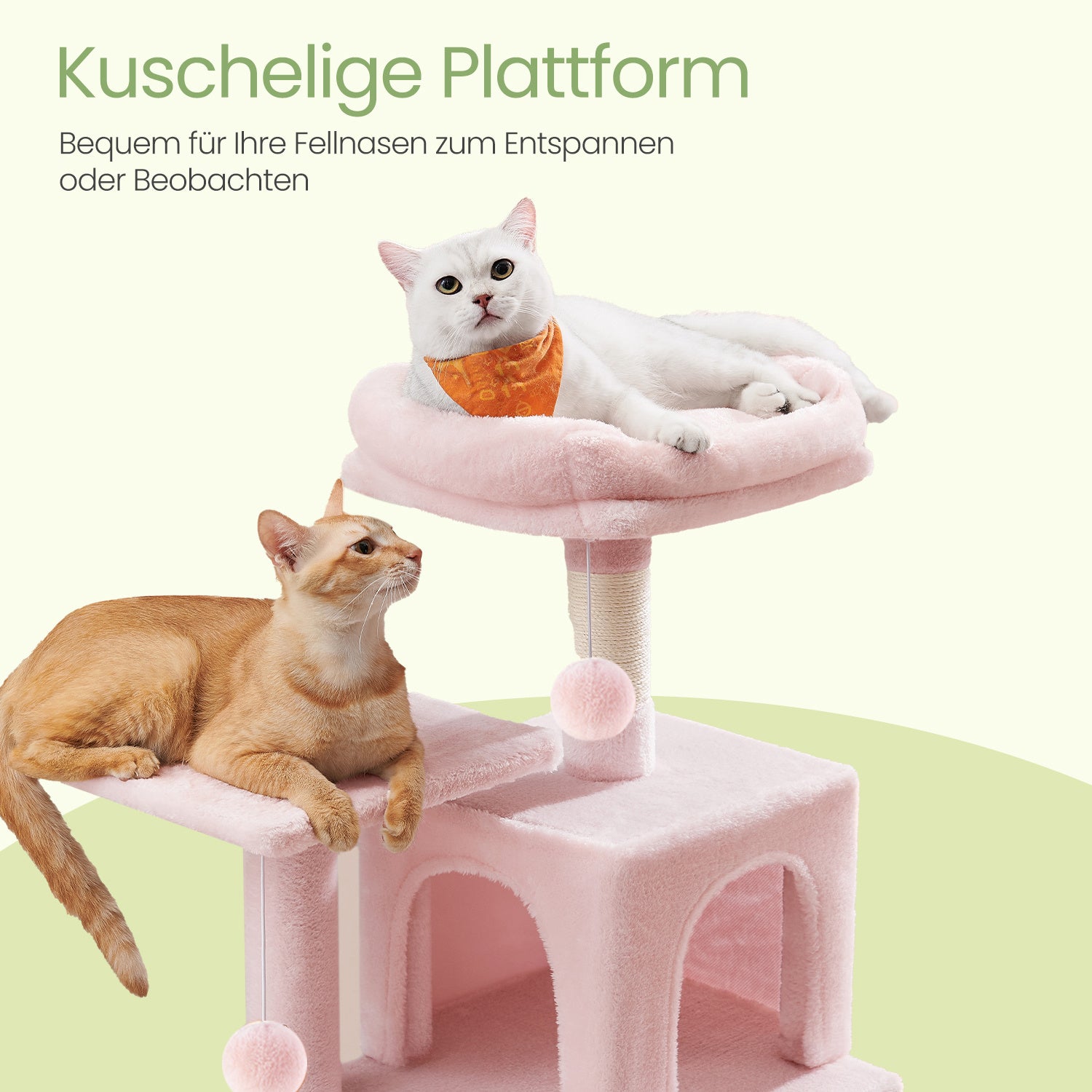 Katzen-Kratzbaum, Hängematte und 4 Kratzstämmen für Zuhause – Detailansicht 39