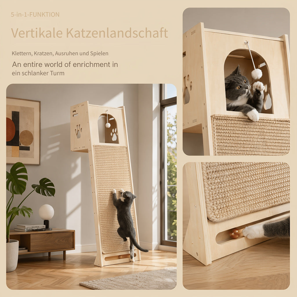 Katzen-Kratzbaum, Katzenwarte für Zuhause und Wohnzimmer – Detailansicht 10
