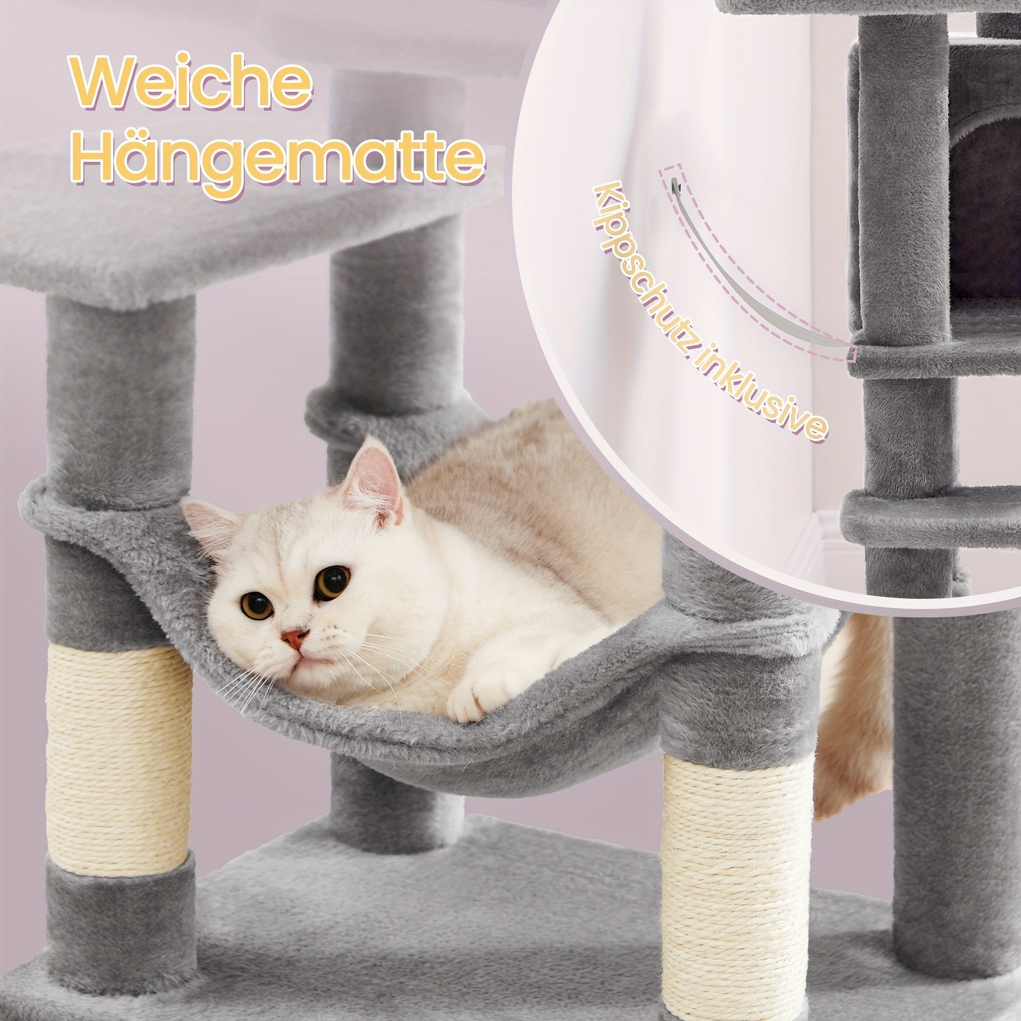 Katzen-Kratzbaum, Milchkaffee Farbe für Haustiere und Zuhause – Detailansicht 7