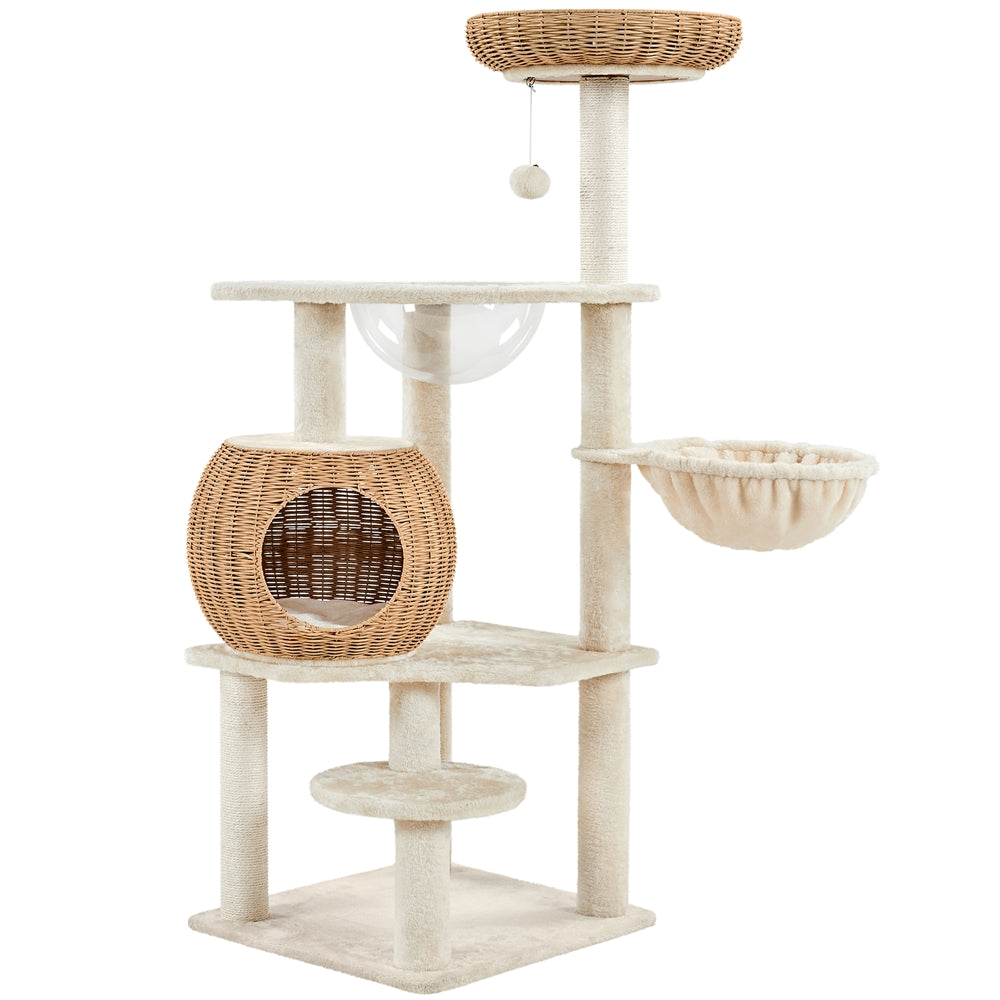 Katzen-Kratzbaum, Rattan für Schlafen und Entspannen – Hauptansicht