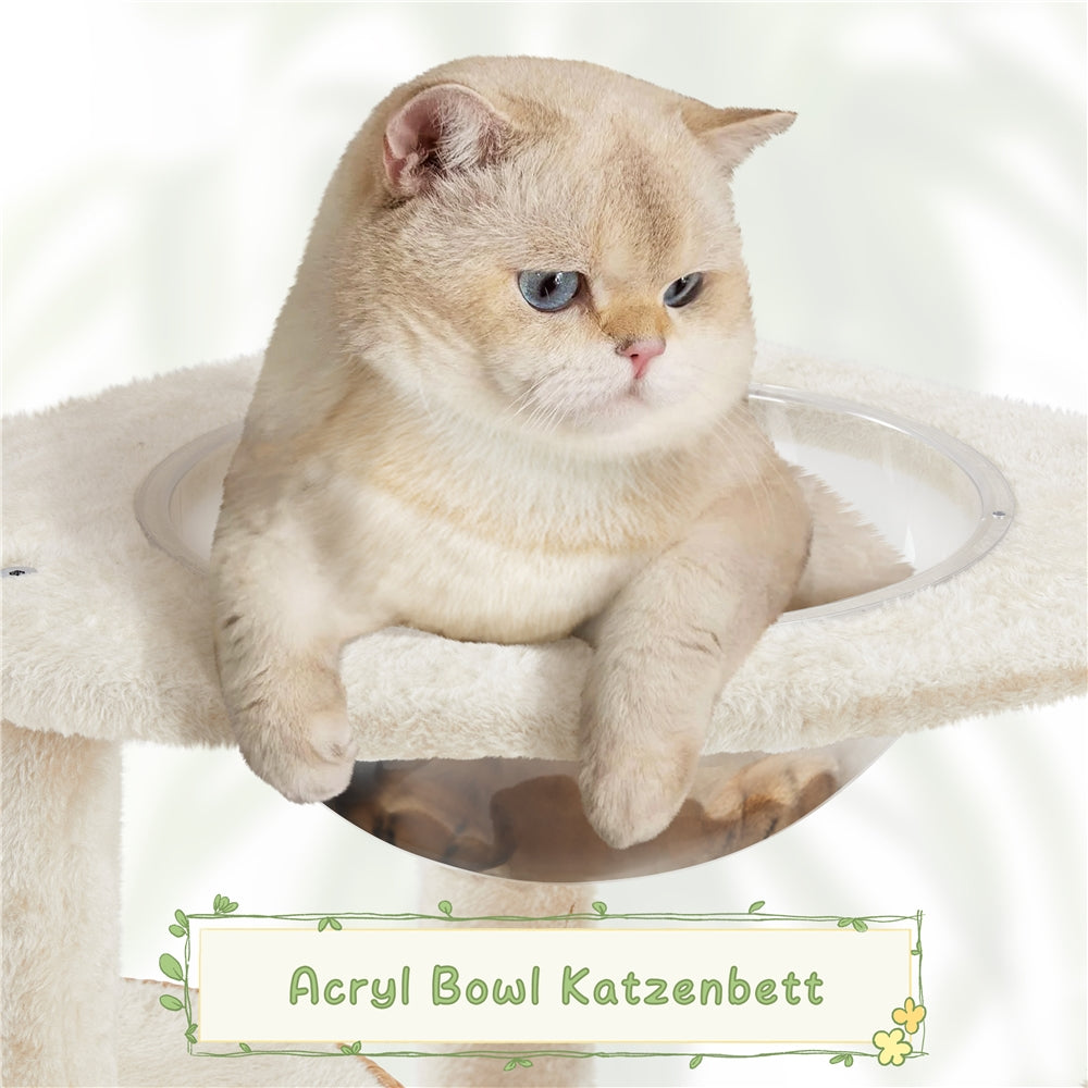 Katzen-Kratzbaum, Rattan für Schlafen und Entspannen – Detailansicht 12