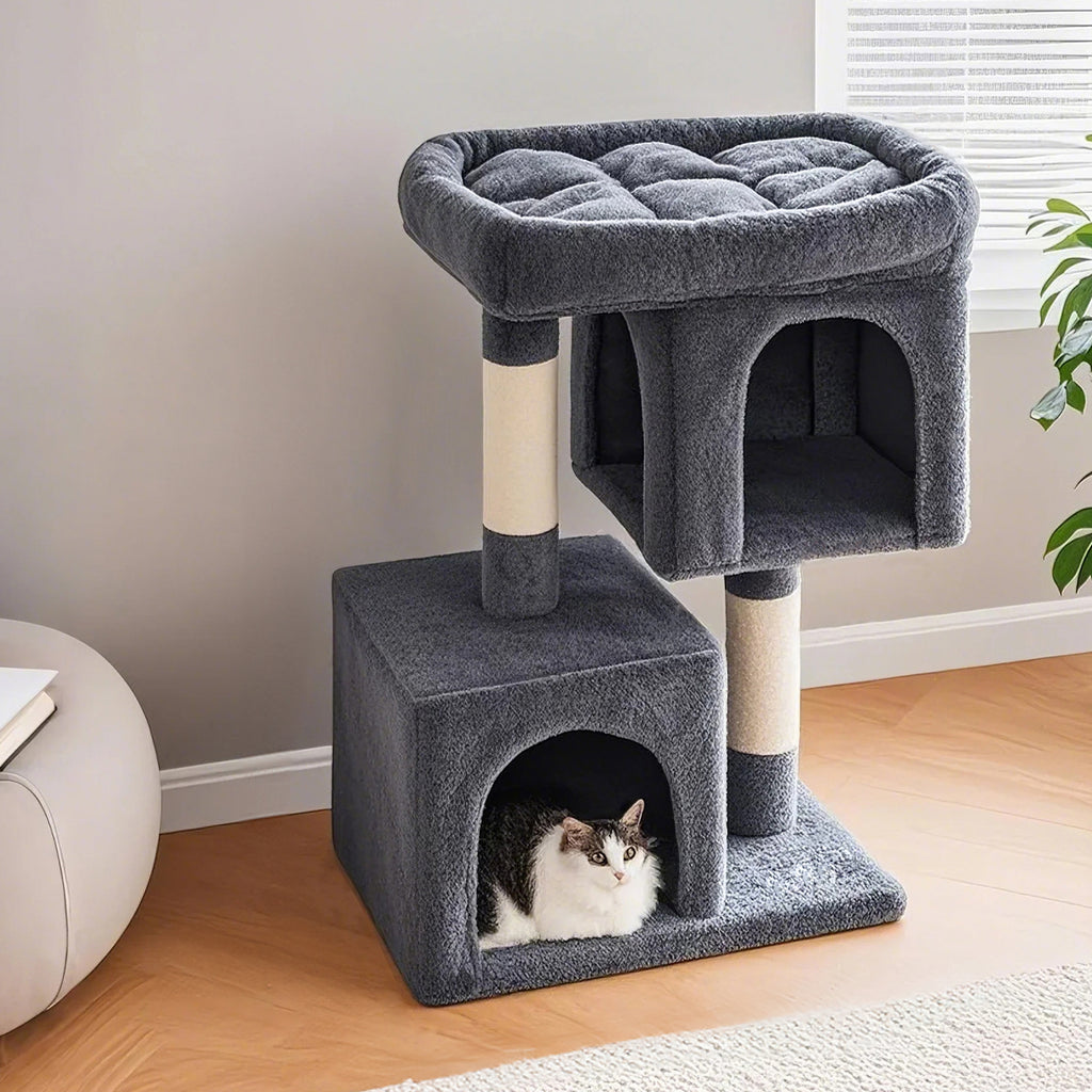 Katzen-Kratzbaum, rauchgrau für Haustiere – Detailansicht 11