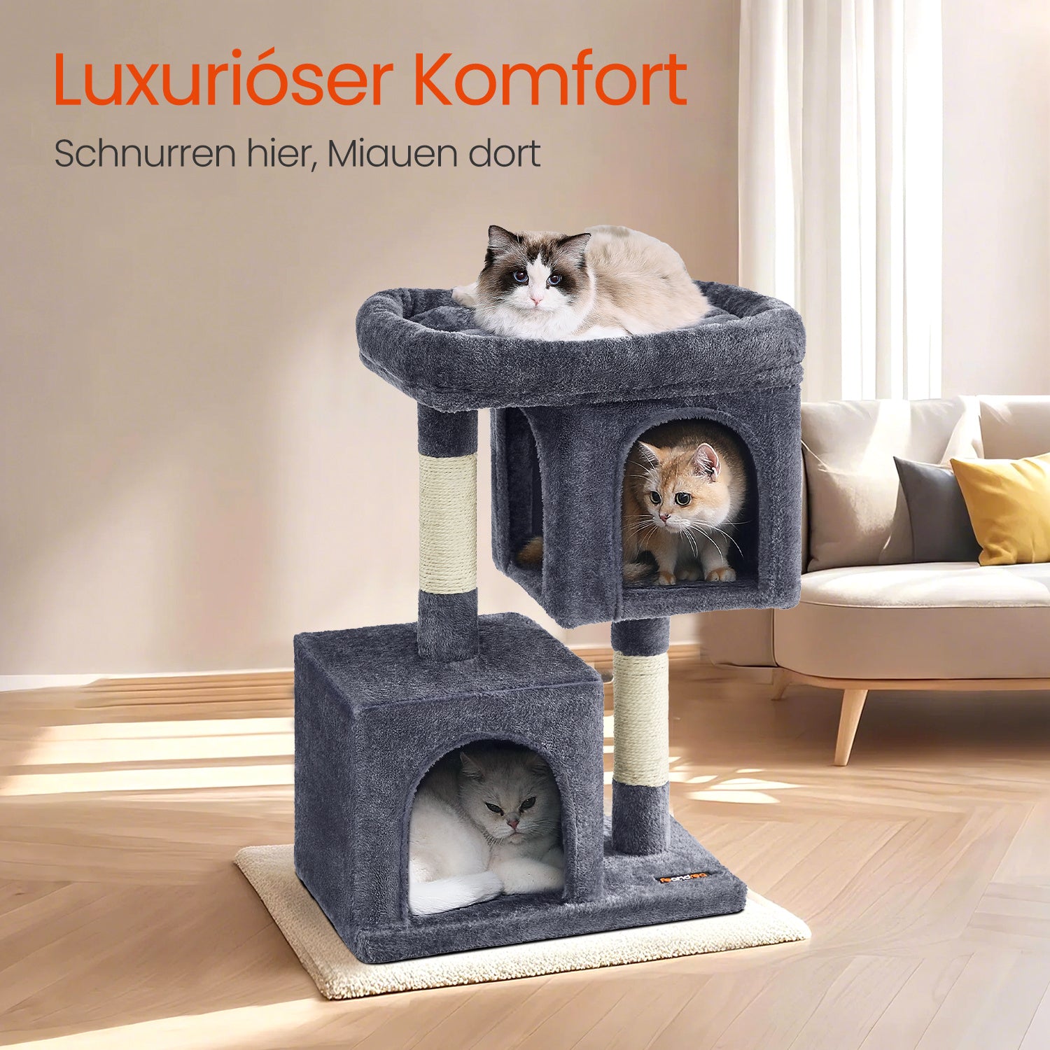 Katzen-Kratzbaum, rauchgrau für Haustiere – Detailansicht 29