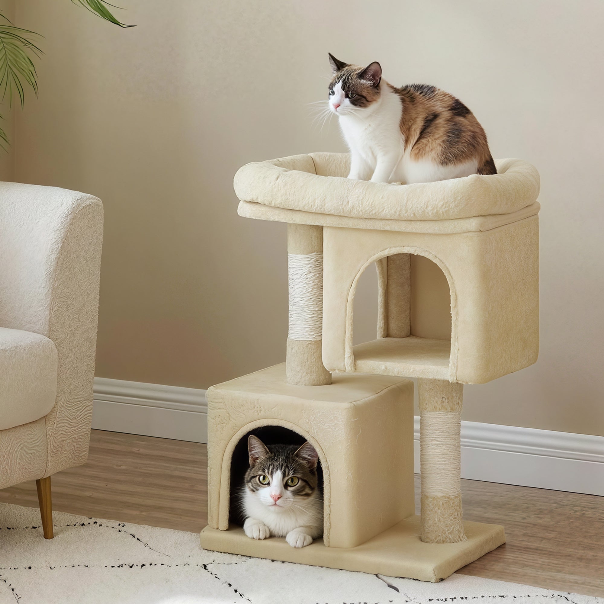 Katzen-Kratzbaum, rauchgrau für Haustiere – Detailansicht 30