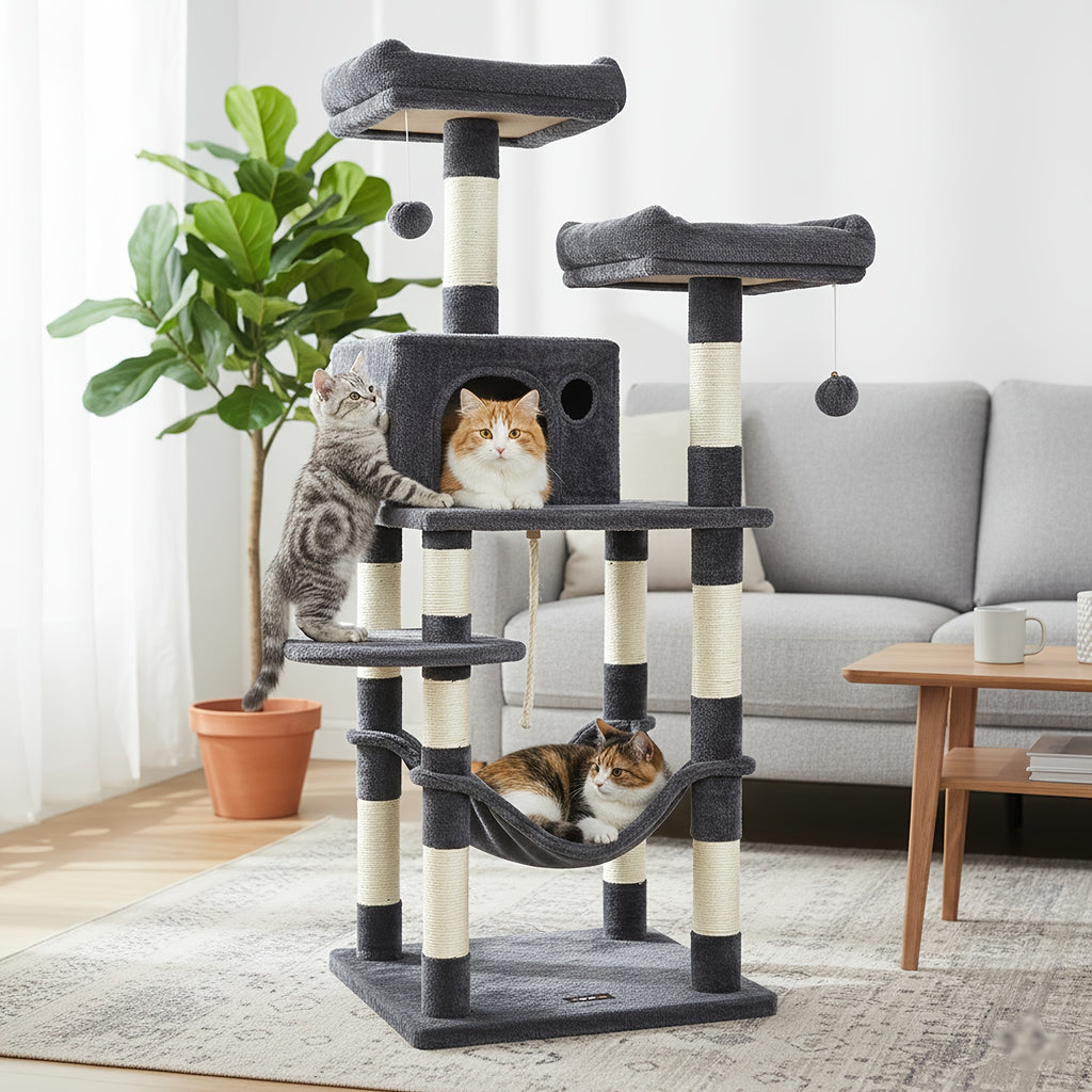 Katzenbaum, 143 cm für Haustiere und Zuhause – Detailansicht 5