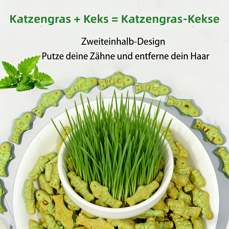 Katzengras-Kekse, 1 Packung (400g) für Haustiere und Zuhause – Detailansicht 3