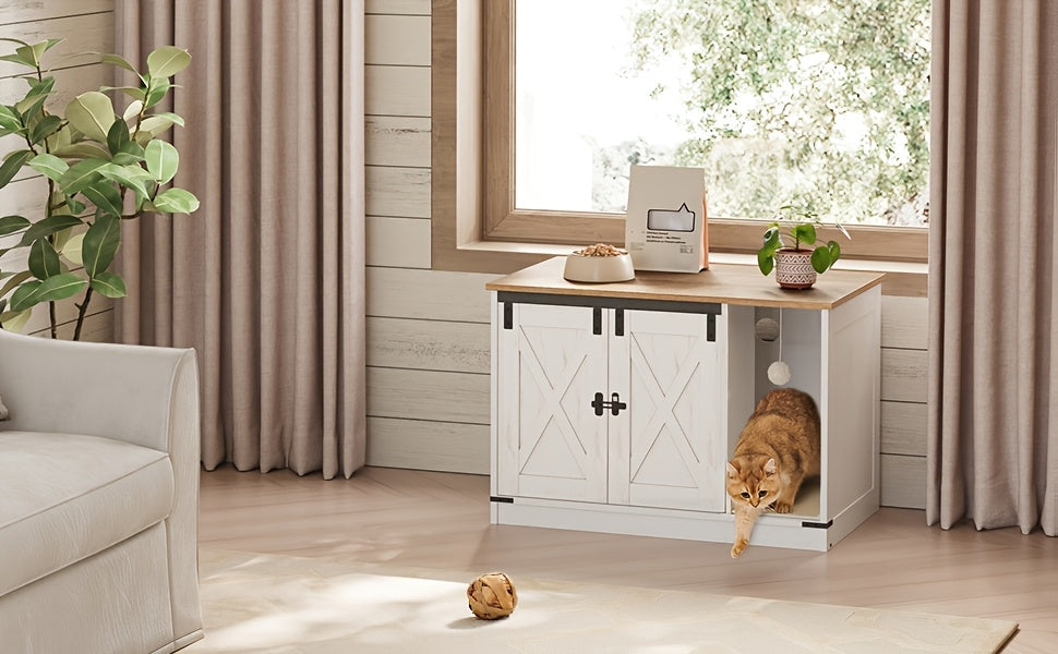 Katzenkabinett, Altbraun und Weiß für Schlafzimmer und Bett – Detailansicht 6