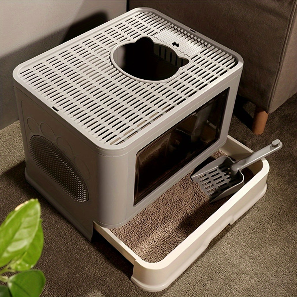 Katzenklo, Grau+Weiß für Haustiere und Zuhause – Detailansicht 9
