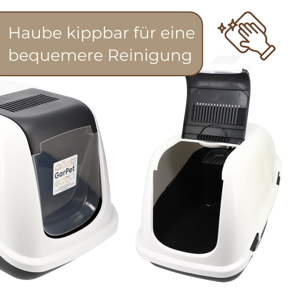 Katzenklo, Katzentoilette mit Haube XXL für Haustiere und Zuhause – Detailansicht 5