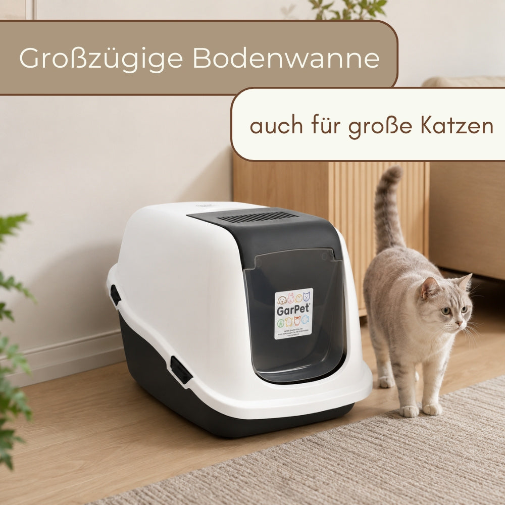 Katzenklo, Katzentoilette mit Haube XXL für Haustiere und Zuhause – Detailansicht 7