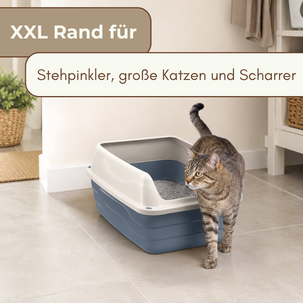 Katzenklo XXL, Katzentoilette mit XXL Rand für Haustiere und Zuhause – Detailansicht 10