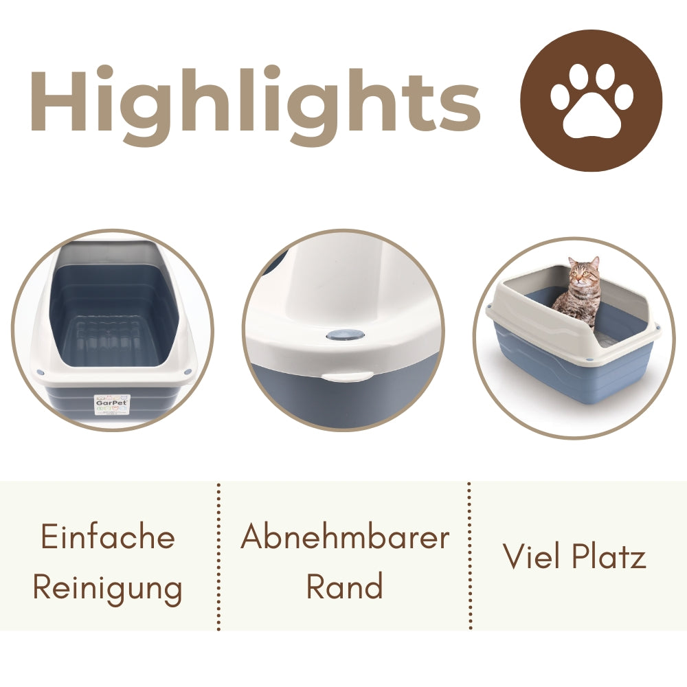 Katzenklo XXL, Katzentoilette mit XXL Rand für Haustiere und Zuhause – Detailansicht 11