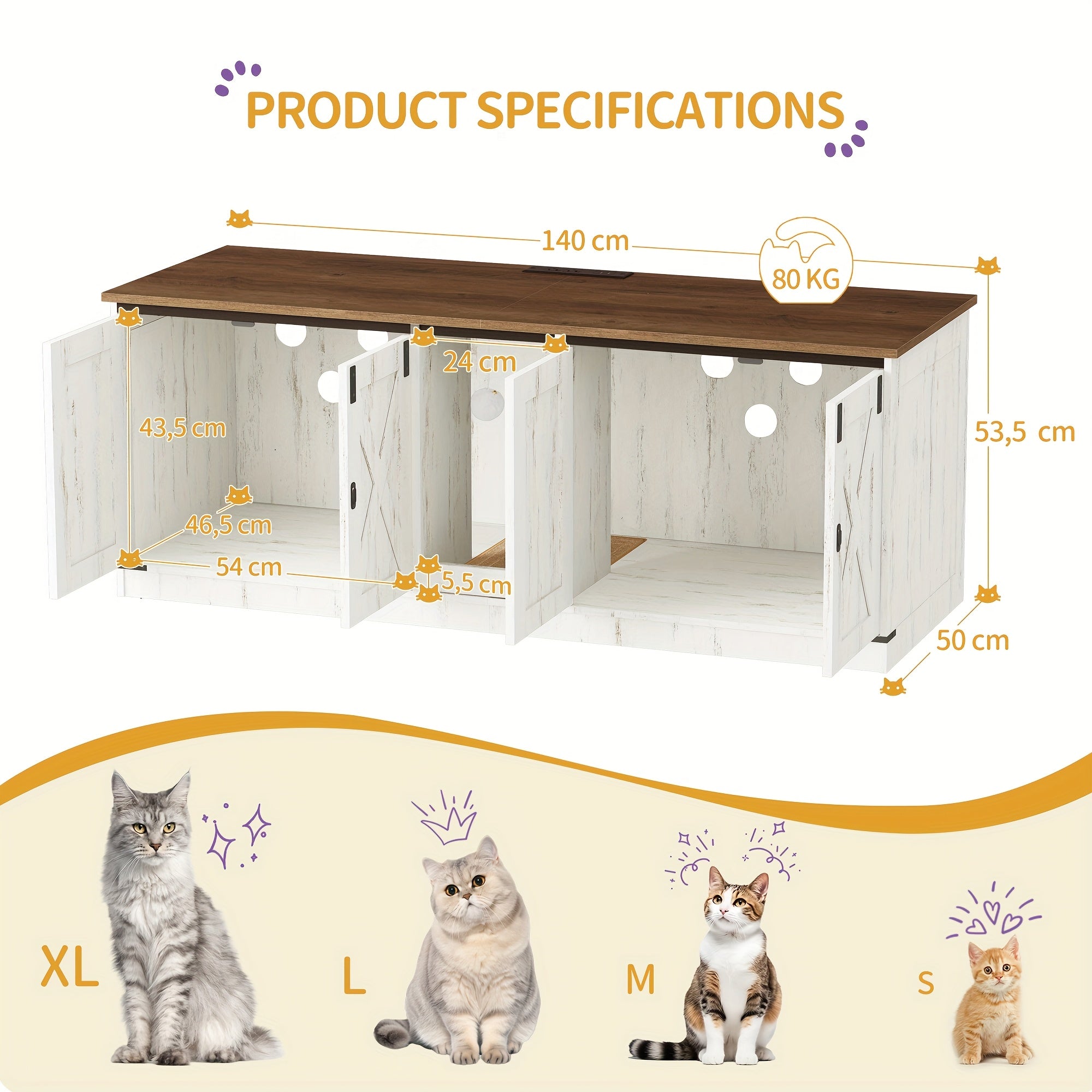 Katzenschrank, 140cm für Haustiere und Zuhause – Detailansicht 2