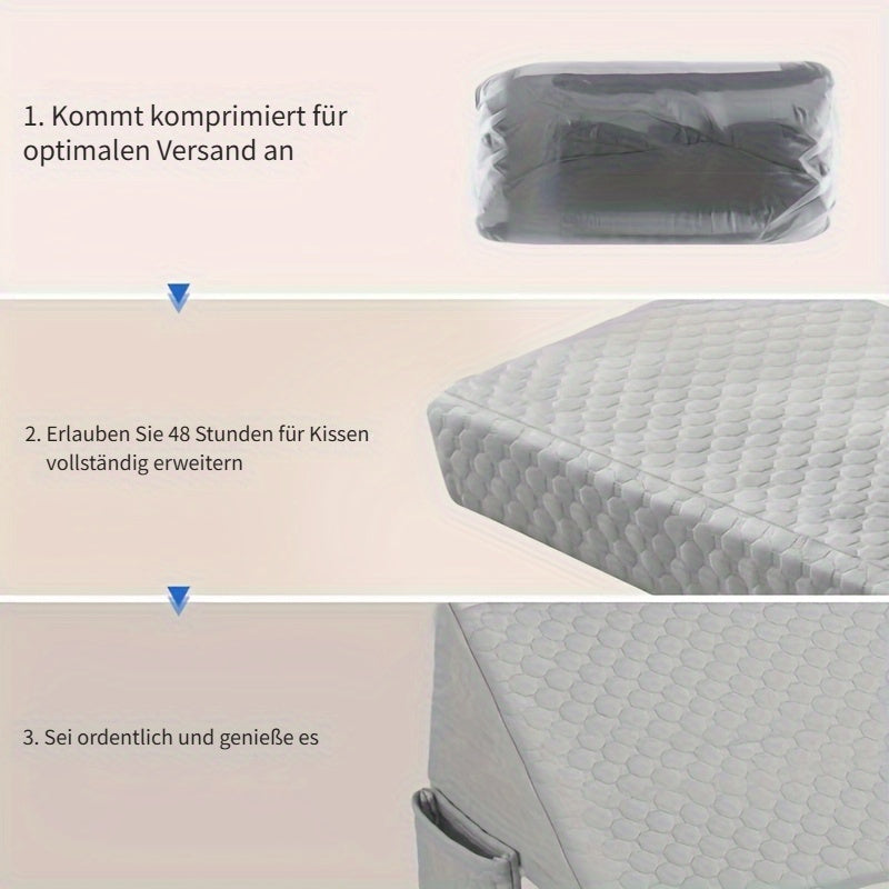 Keilkissen, Hellgrau für Schlafzimmer und erholsamen Schlaf – Detailansicht 4