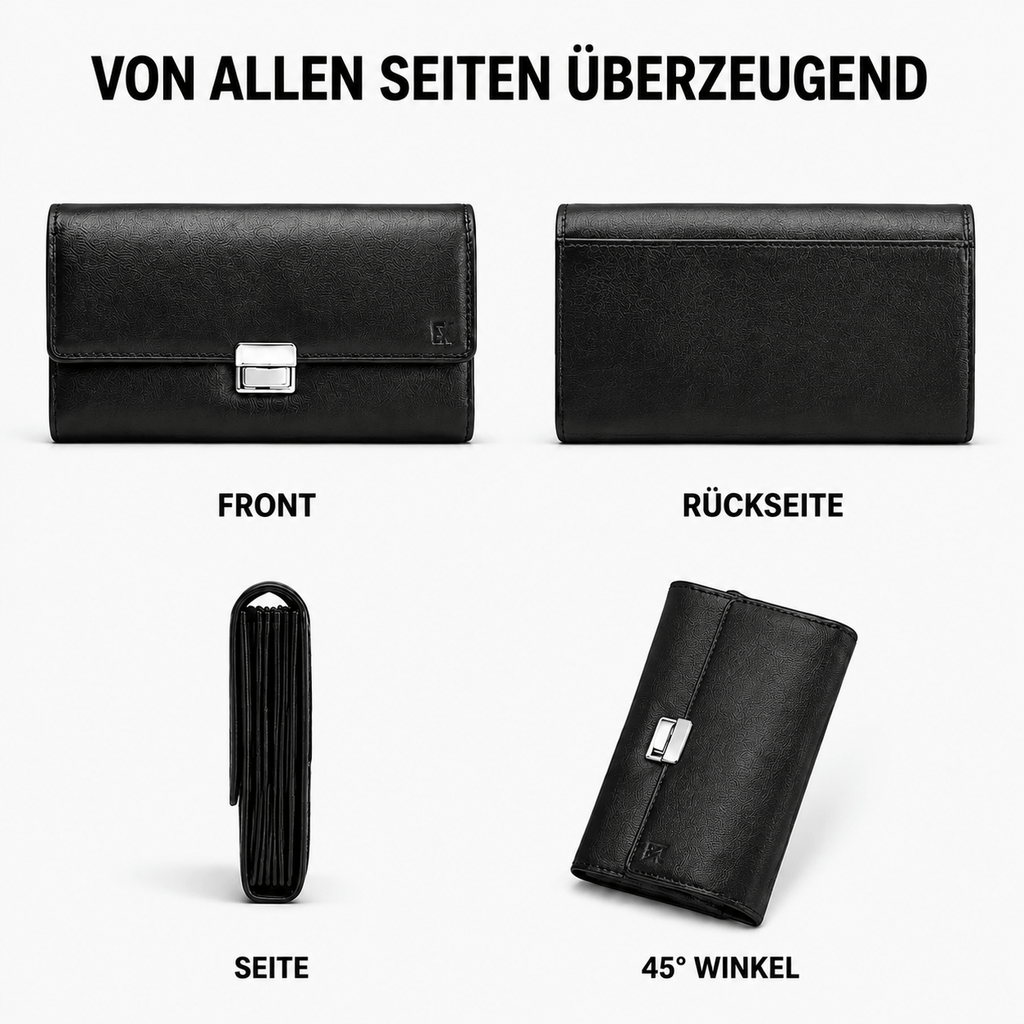 Kellnerbörse aus Echtleder, Schwarz für Service und Alltag – Detailansicht 9