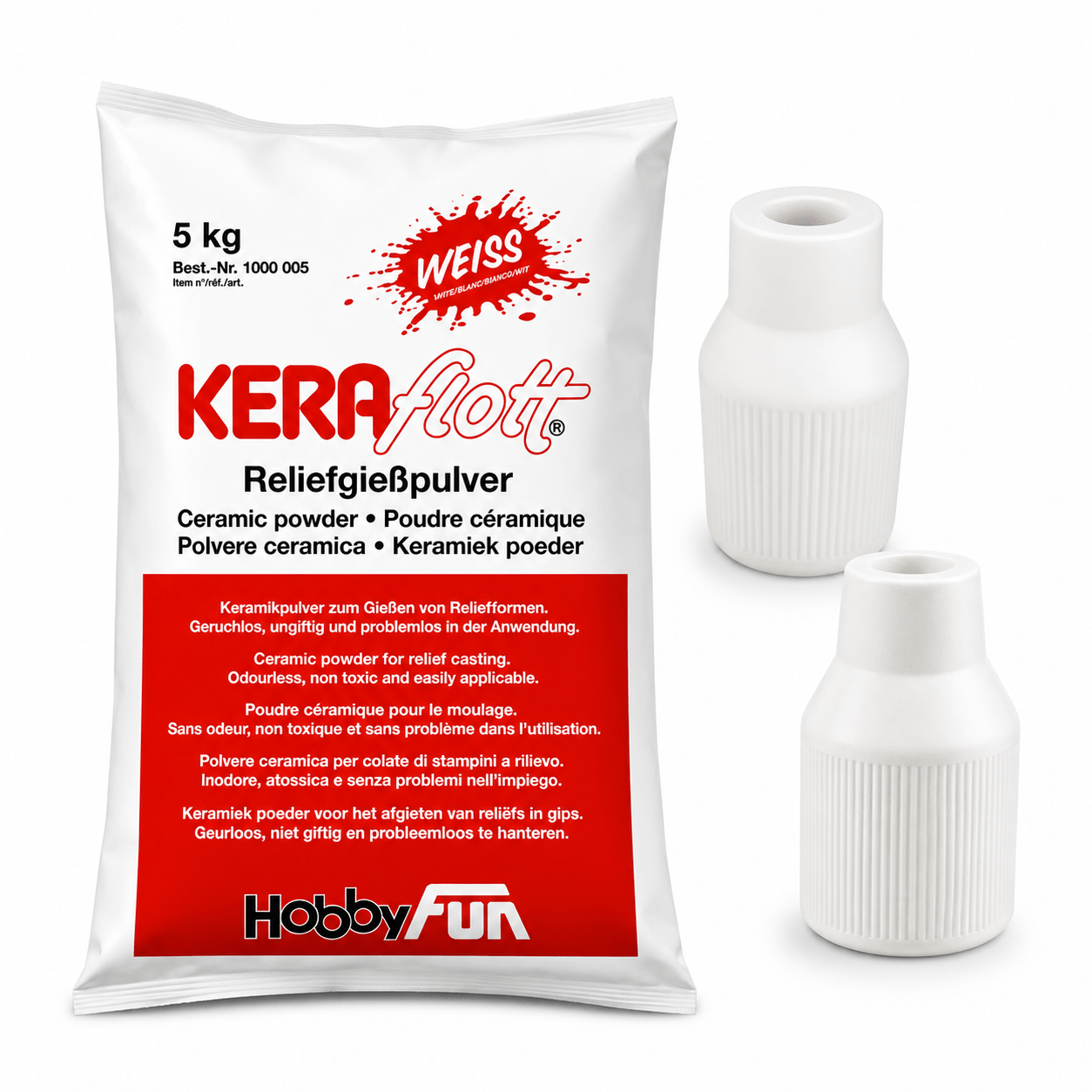 KERAflott Giesspulver, 5 kg + Vase-II für Hobby – Hauptansicht