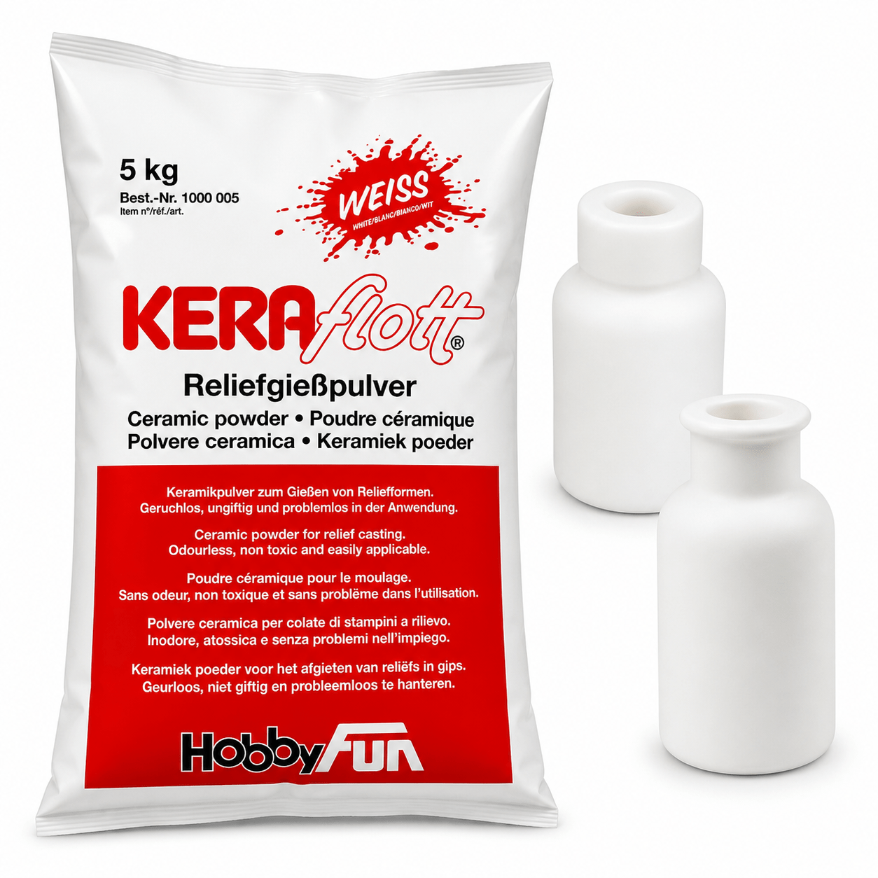 KERAflott Giesspulver, 5 kg + Vase-II für Hobby – Detailansicht 3