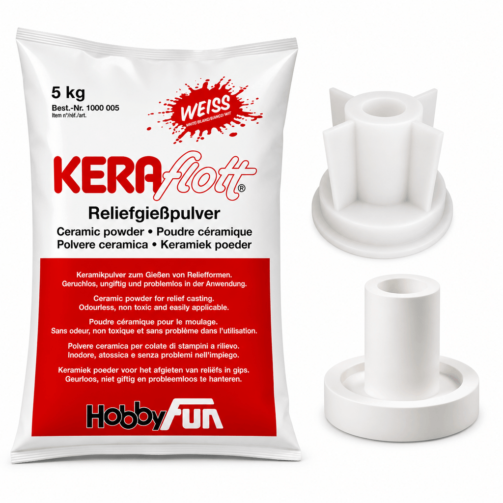 KERAflott Giesspulver, 5 kg + Vase-II für Hobby – Detailansicht 8