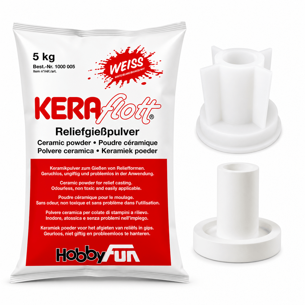 KERAflott Giesspulver, 5 kg + Vase-II für Hobby – Detailansicht 9