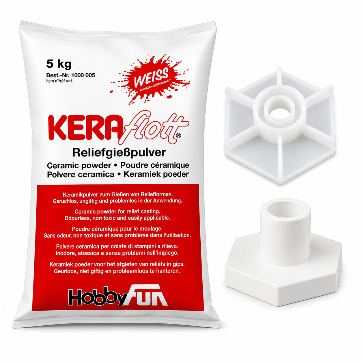 KERAflott Giesspulver, 5 kg + Vase-II für Hobby – Detailansicht 10