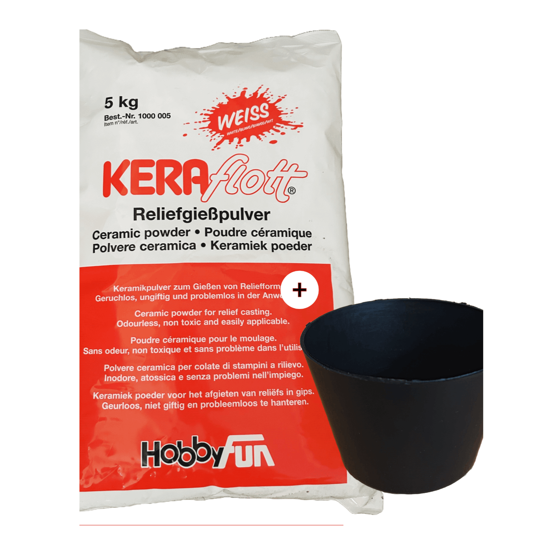 KERAflott Giesspulver, KERAflott 5kg + 1 Gipsbecher für kreative Projekte schnellhärtendes und Hobby – Detailansicht 4