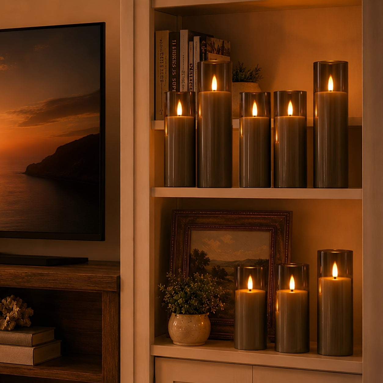 Kerzen, Grau für Schlafzimmer – Detailansicht 2