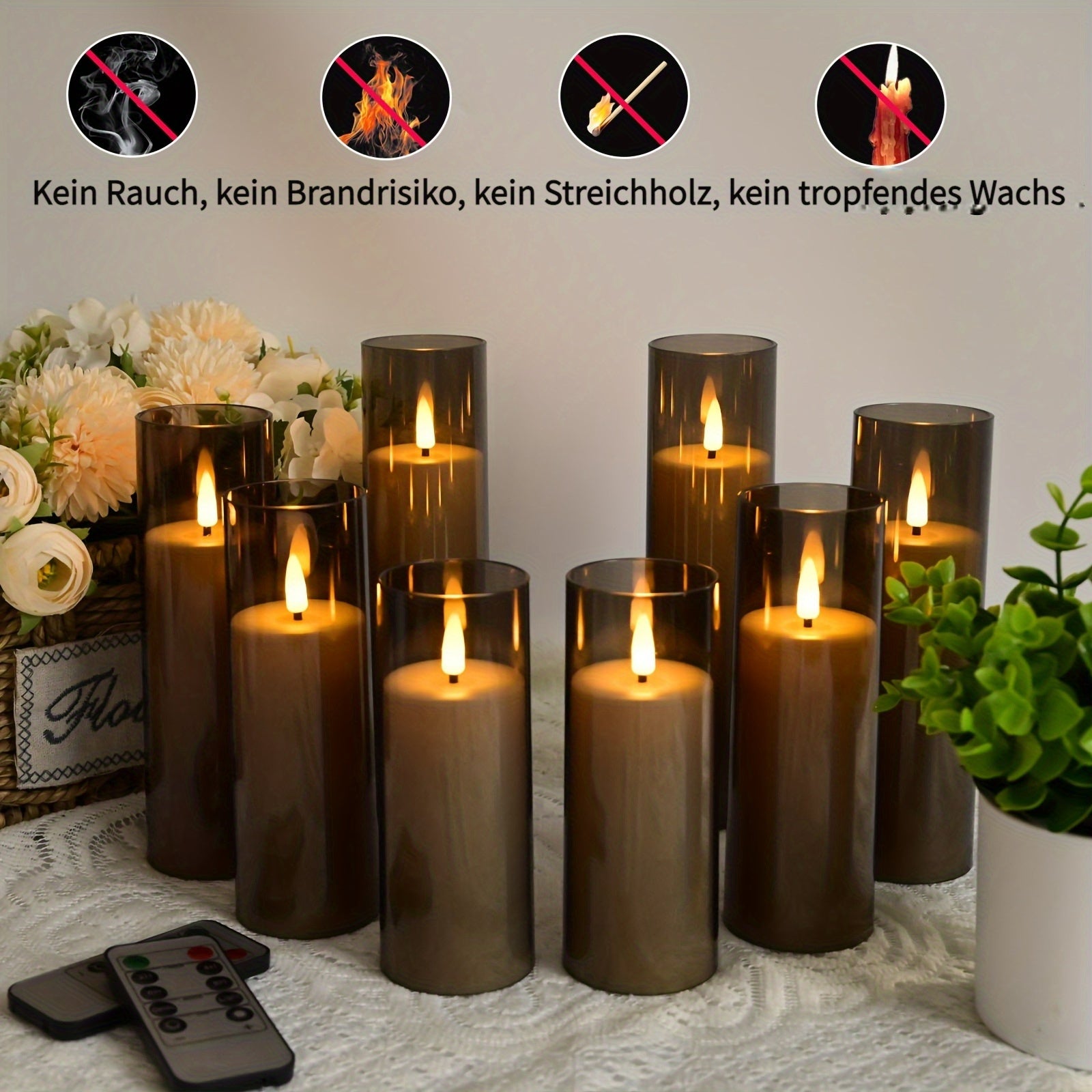 Kerzen, Grau für Schlafzimmer – Detailansicht 10