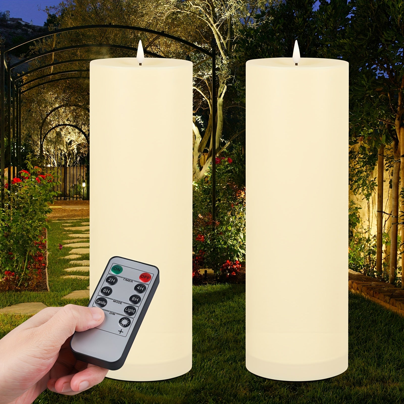 Kerzen, LED-Beleuchtung für Bett und Outdoor Terrasse Veranda Weihnachten Neujahr – Detailansicht 5
