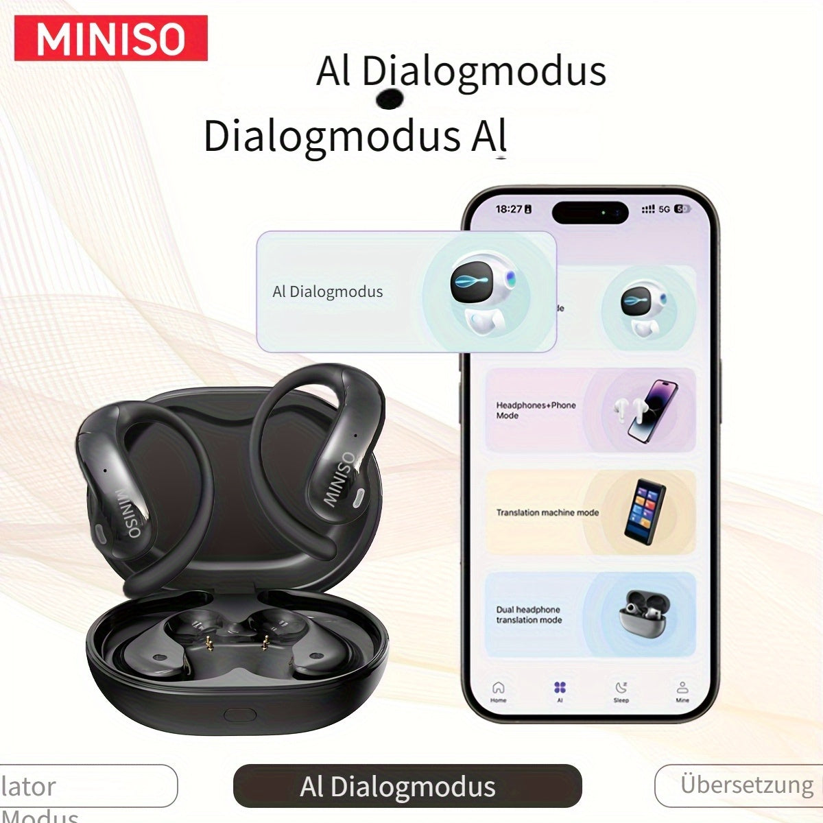 KI Kabellose Ohrhörer, Schwarz X30 Ai für Camping und Reisen – Detailansicht 8