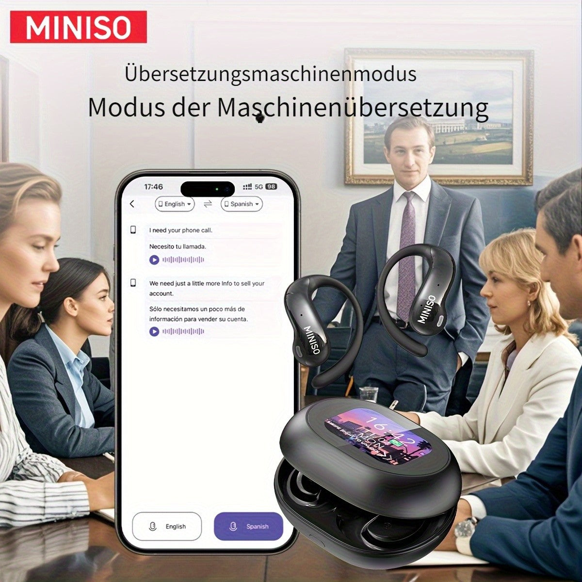 KI Kabellose Ohrhörer, Schwarz X30 Ai für Camping und Reisen – Detailansicht 20