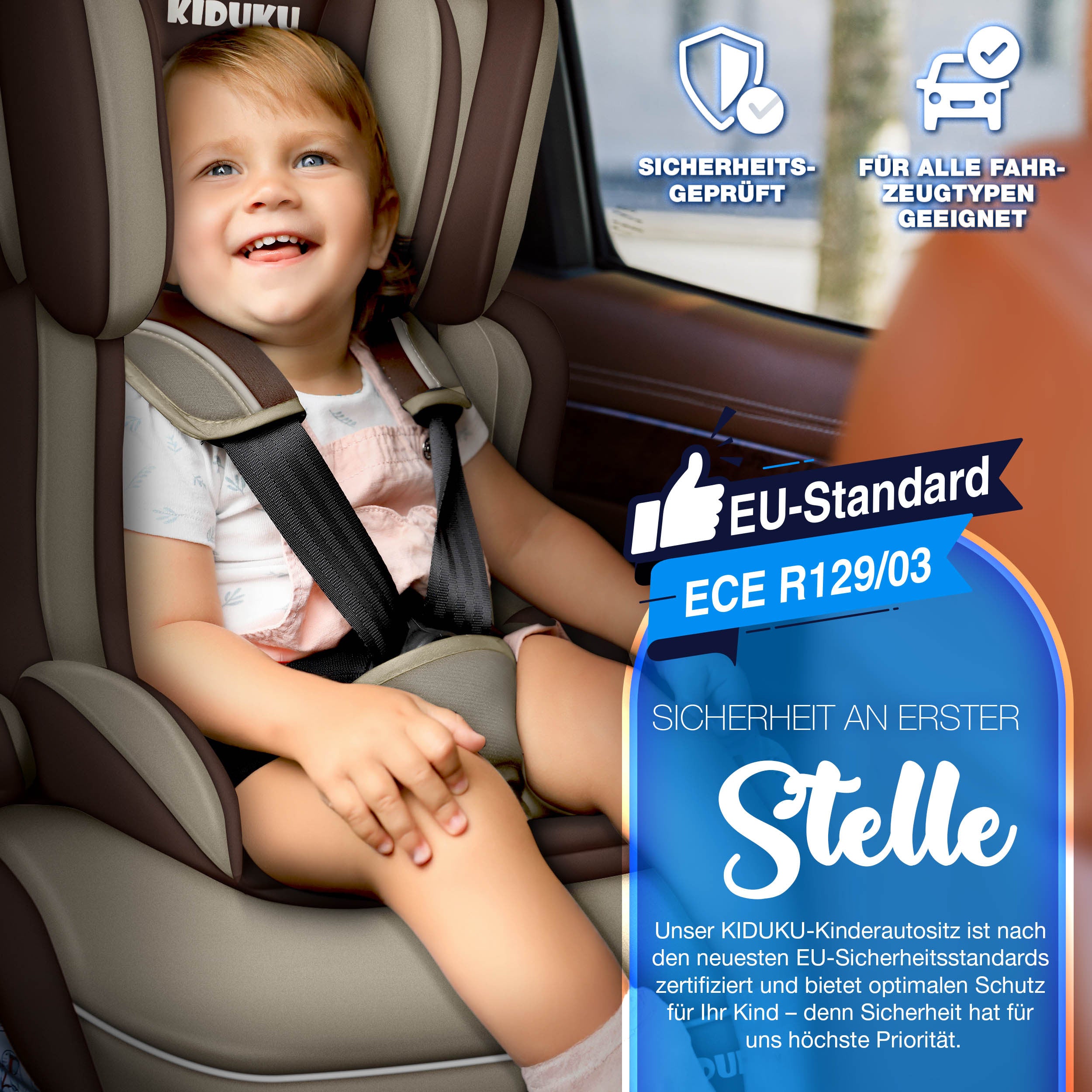 KIDUKU® Kindersitz Auto, 36 kg für Fahrzeug und unterwegs – Detailansicht 26