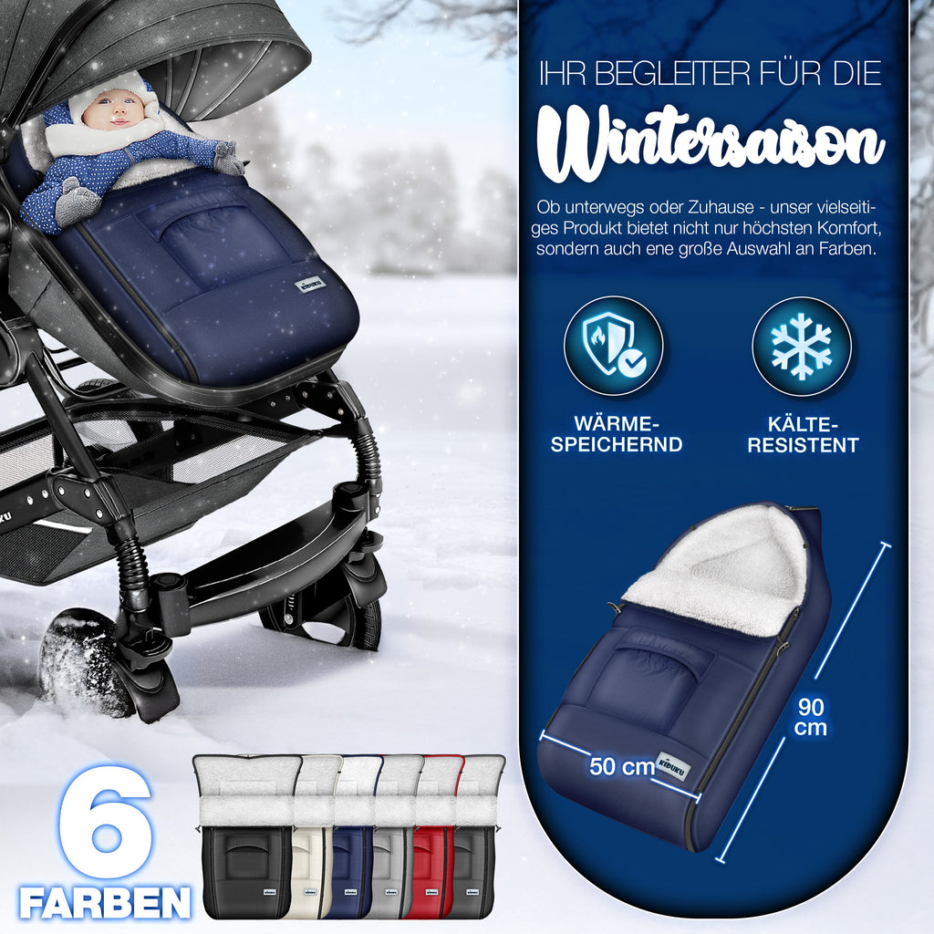 KIDUKU® Winterfußsack, waschbar für Kinderwagen Buggy Jogger - Babyfußsack und Alltag – Detailansicht 16