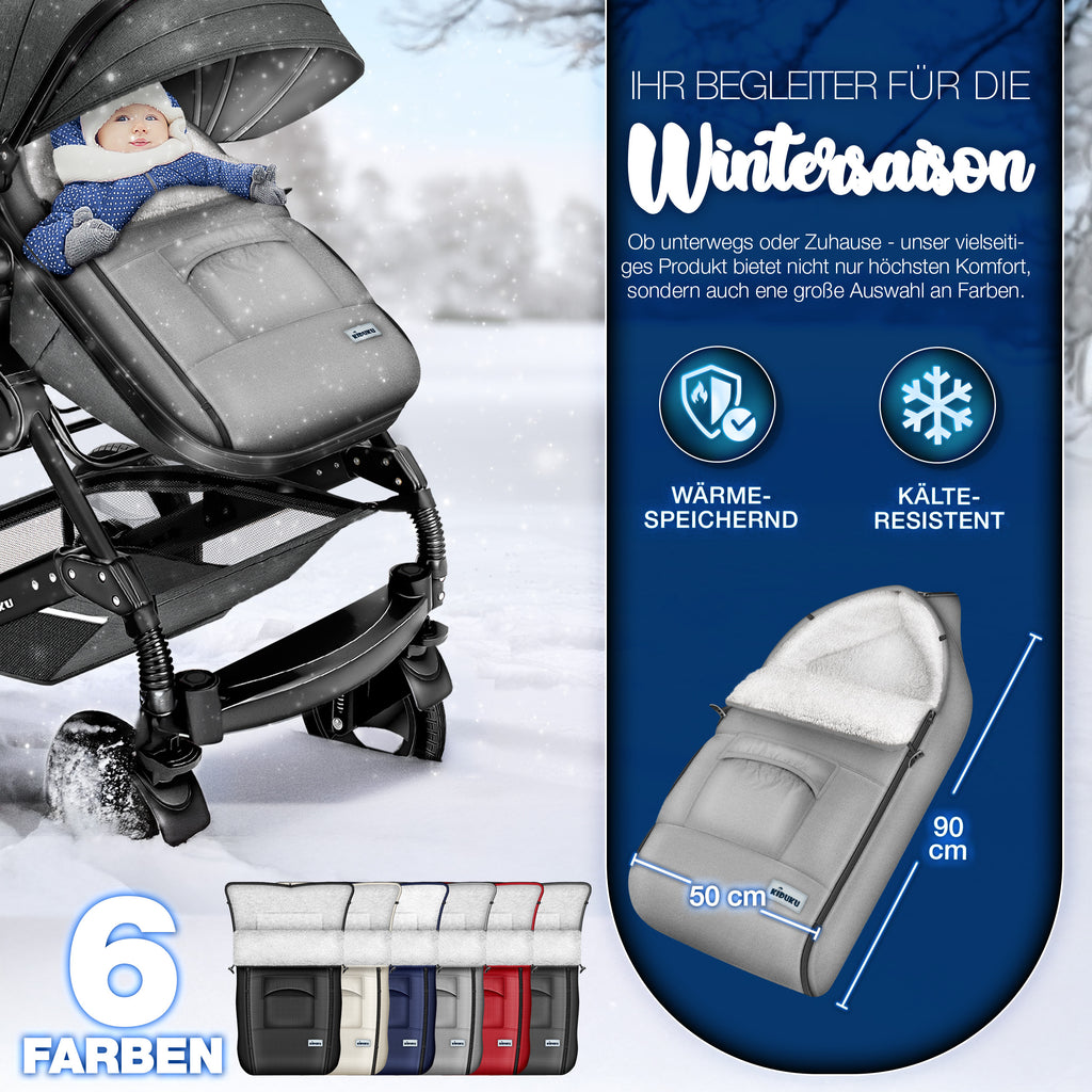 KIDUKU® Winterfußsack, waschbar für Kinderwagen Buggy Jogger - Babyfußsack und Alltag – Detailansicht 22