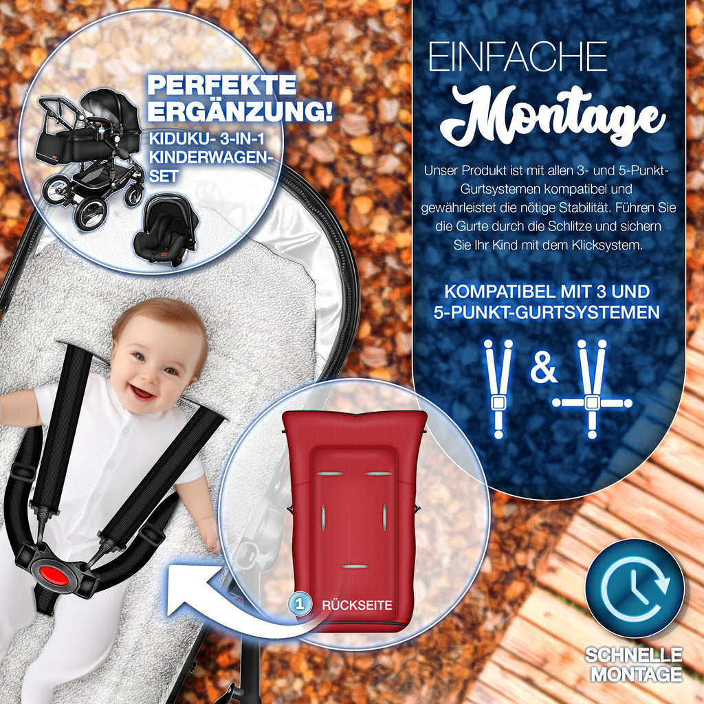 KIDUKU® Winterfußsack, waschbar für Kinderwagen Buggy Jogger - Babyfußsack und Alltag – Detailansicht 30