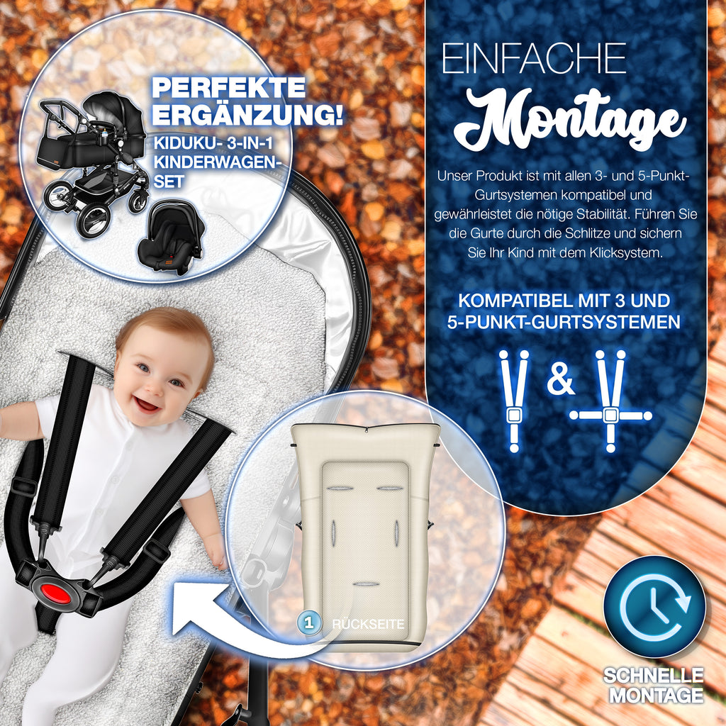 KIDUKU® Winterfußsack, waschbar für Kinderwagen Buggy Jogger - Babyfußsack und Alltag – Detailansicht 37