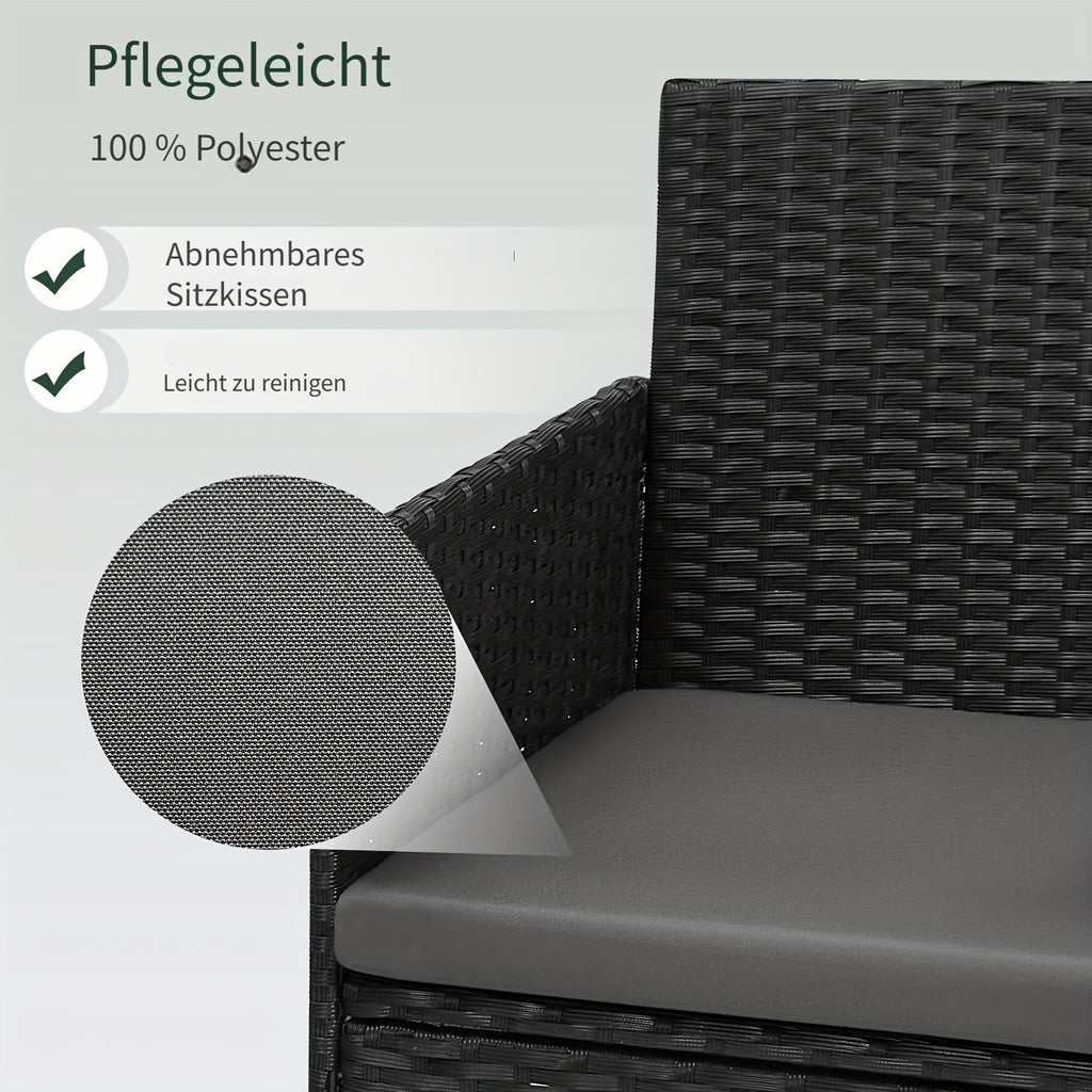 Kissen, 4-teiliger Gartentisch Stühle für Entspannen und Schlafen – Detailansicht 5