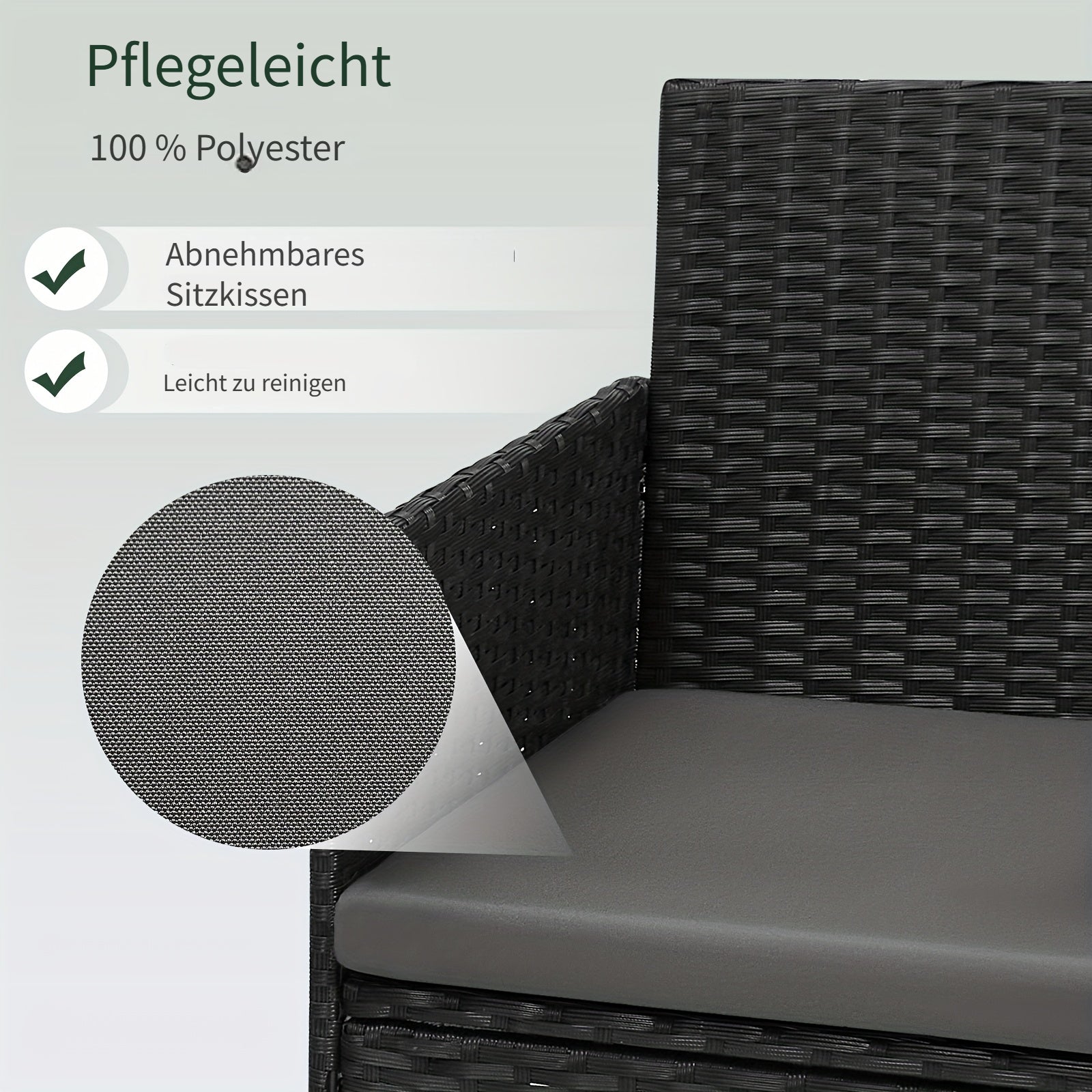 Kissen, 4-teiliger Gartentisch Stühle für Entspannen und Schlafen – Detailansicht 5
