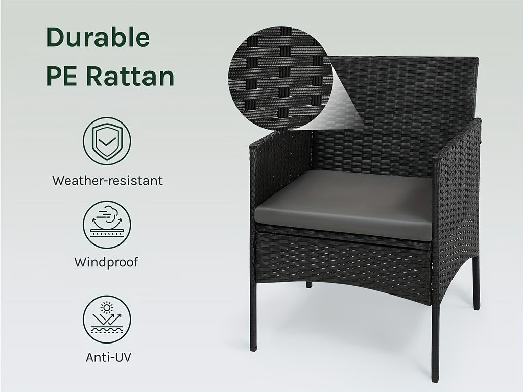 Kissen, 4-teiliger Gartentisch Stühle für Entspannen und Schlafen – Detailansicht 10